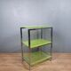 Shelf cabinet in broken tempered glass and metal