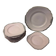 Pink porcelain dessert service with silver edging