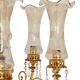Bronze and gilded brass floor lamp in Hollywood Regency style
