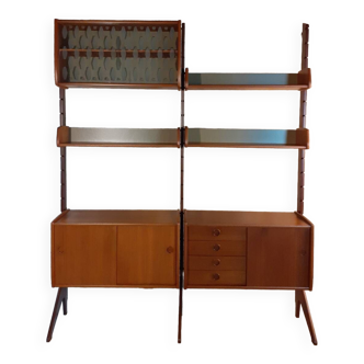 Self-supporting teak shelving unit Ergo model