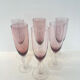 Set of 6 smoked pink champagne flutes – 1970s