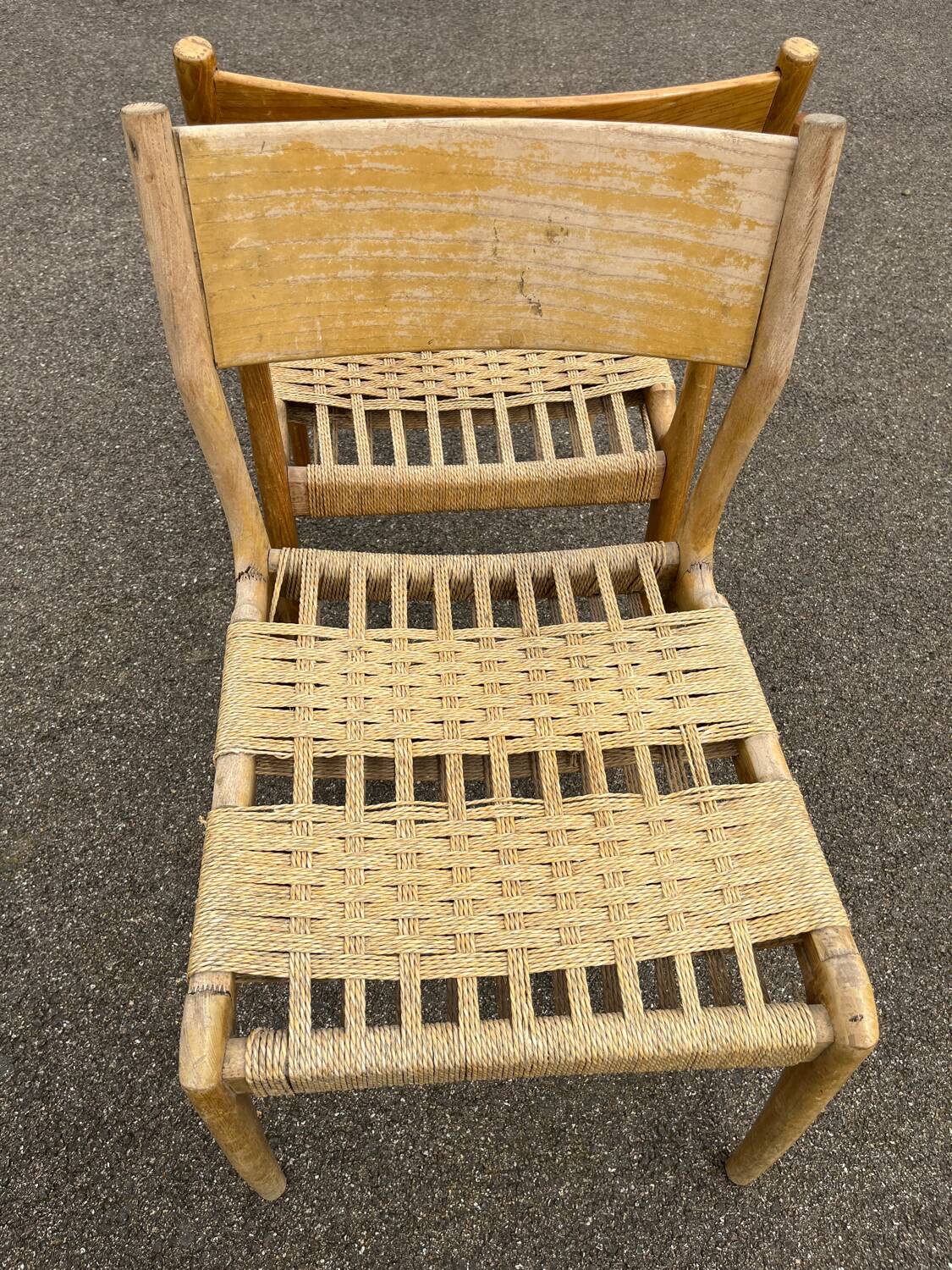 Pair of vintage Havana model chairs for Condorzio Sedie Frueli, Italy. 1960s