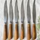 6 Vintage Horn Knives Silver Steel Blade LEPINE A LYON France 19th Century