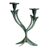 Two-branched metal candle holder