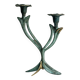 Two-branched metal candle holder