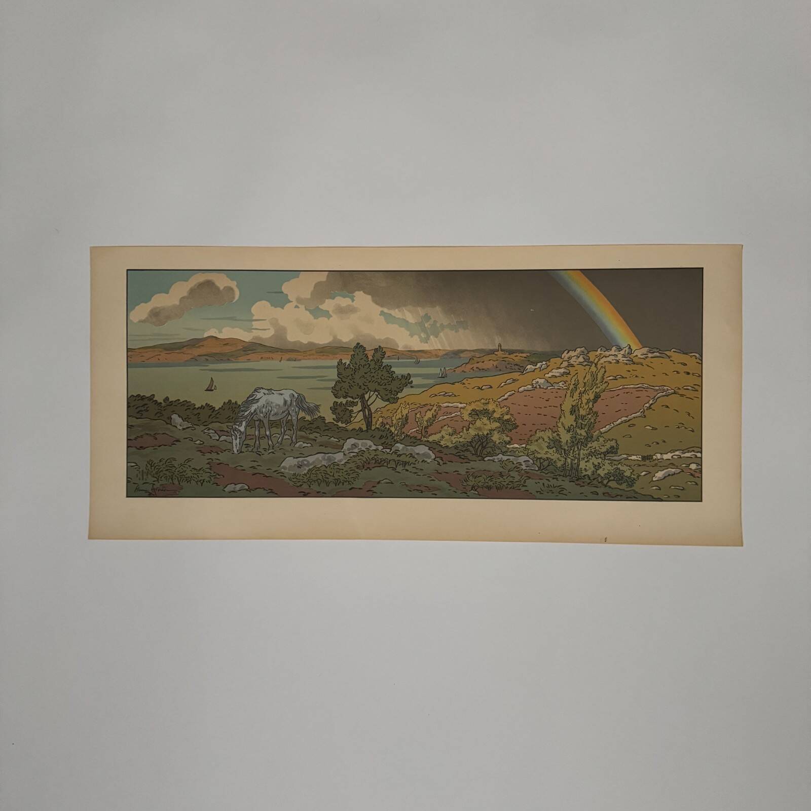 Lithograph by Henri Rivière The Fairyland of Hours - The Rainbow