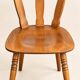 Set of 8 rustic bistro chairs in beech wood with honey patina, 1950s.