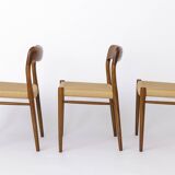 Set of 6 Niels Otto Møller Model 75 Chairs – Oak, 1950s, Refurbished