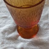 Amber stemmed glass