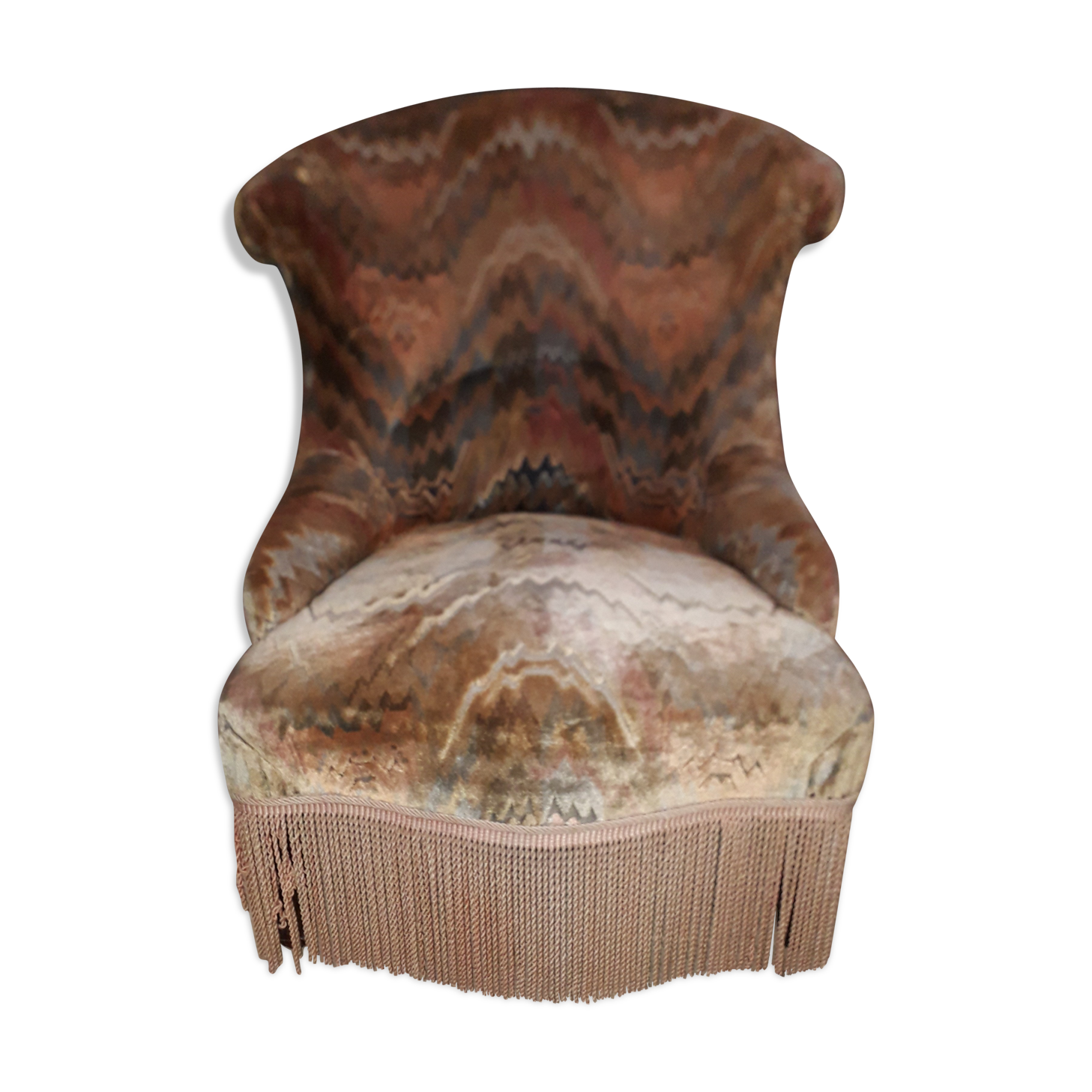 Fauteuil crapaud dossier chapeau de gendarme