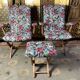 Pair of poly comfort armchairs and 1 footrest