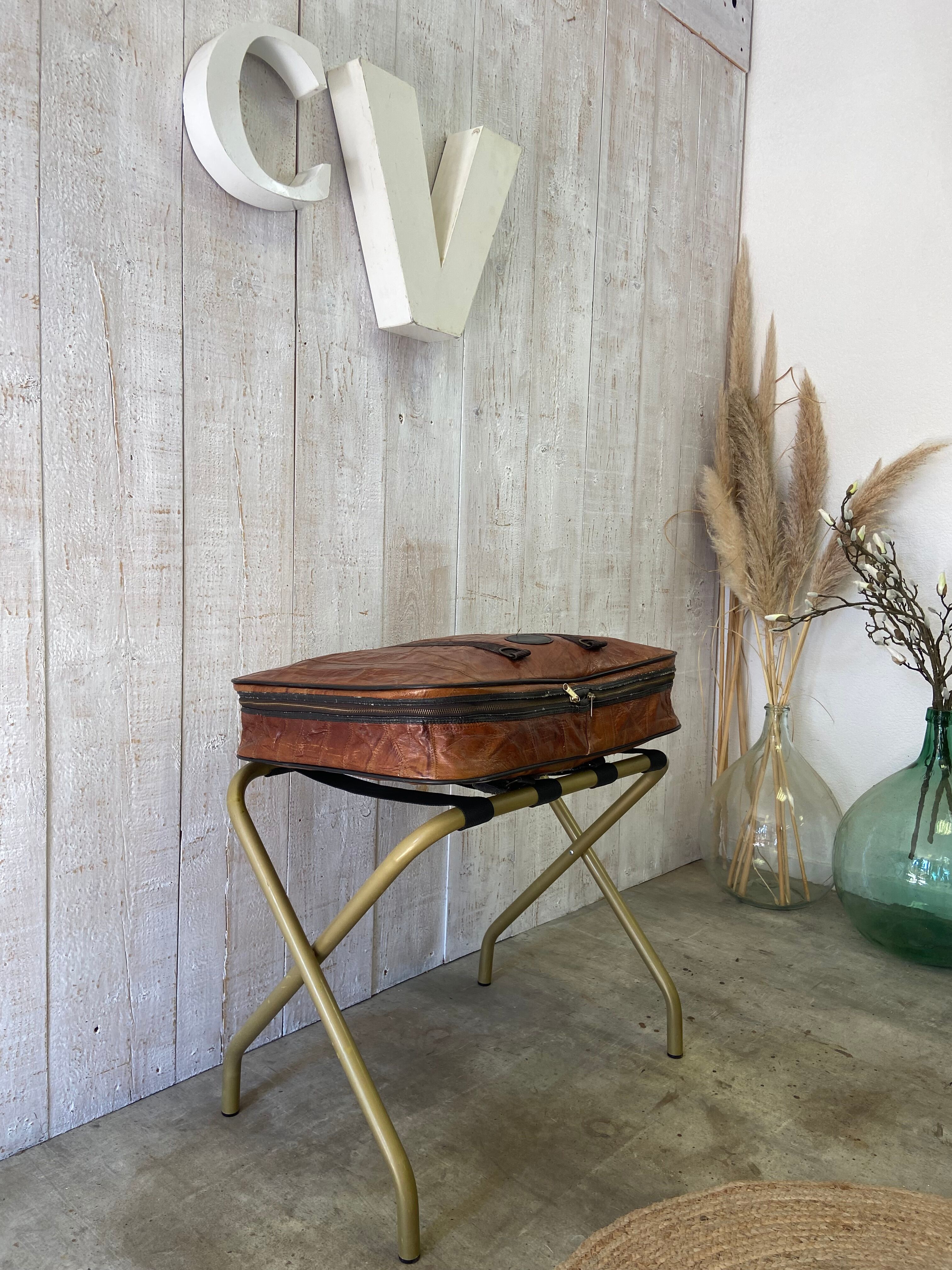 Vintage hotel luggage rack