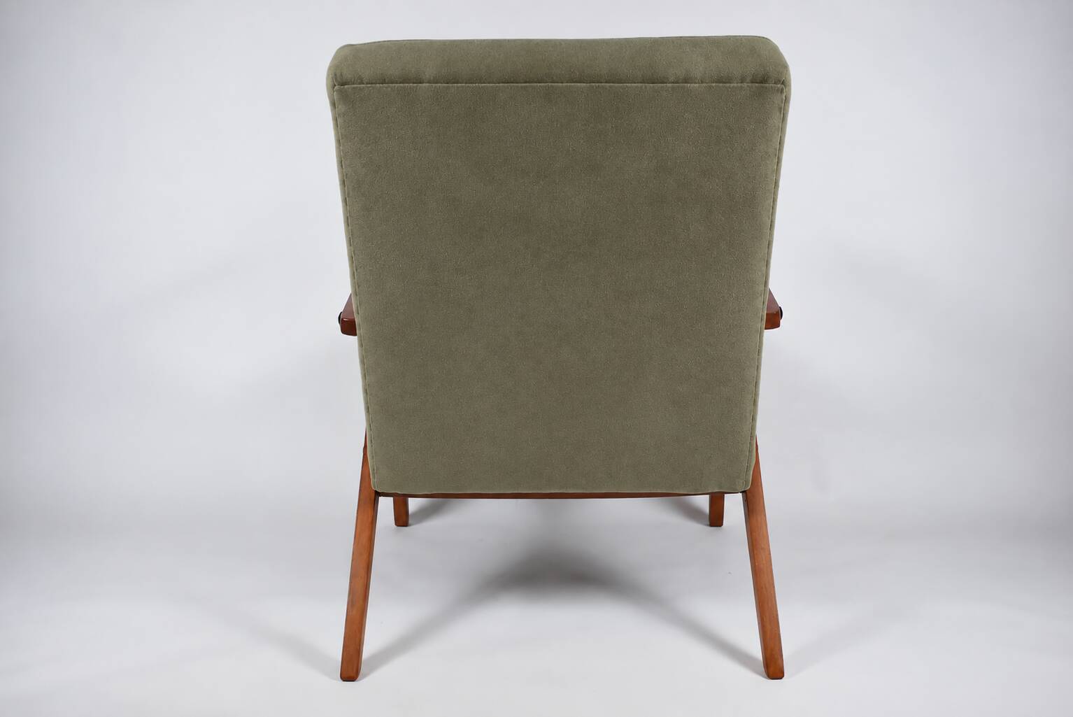 Fauteuil vintage B-310 Var des années 60 en velours vert olive