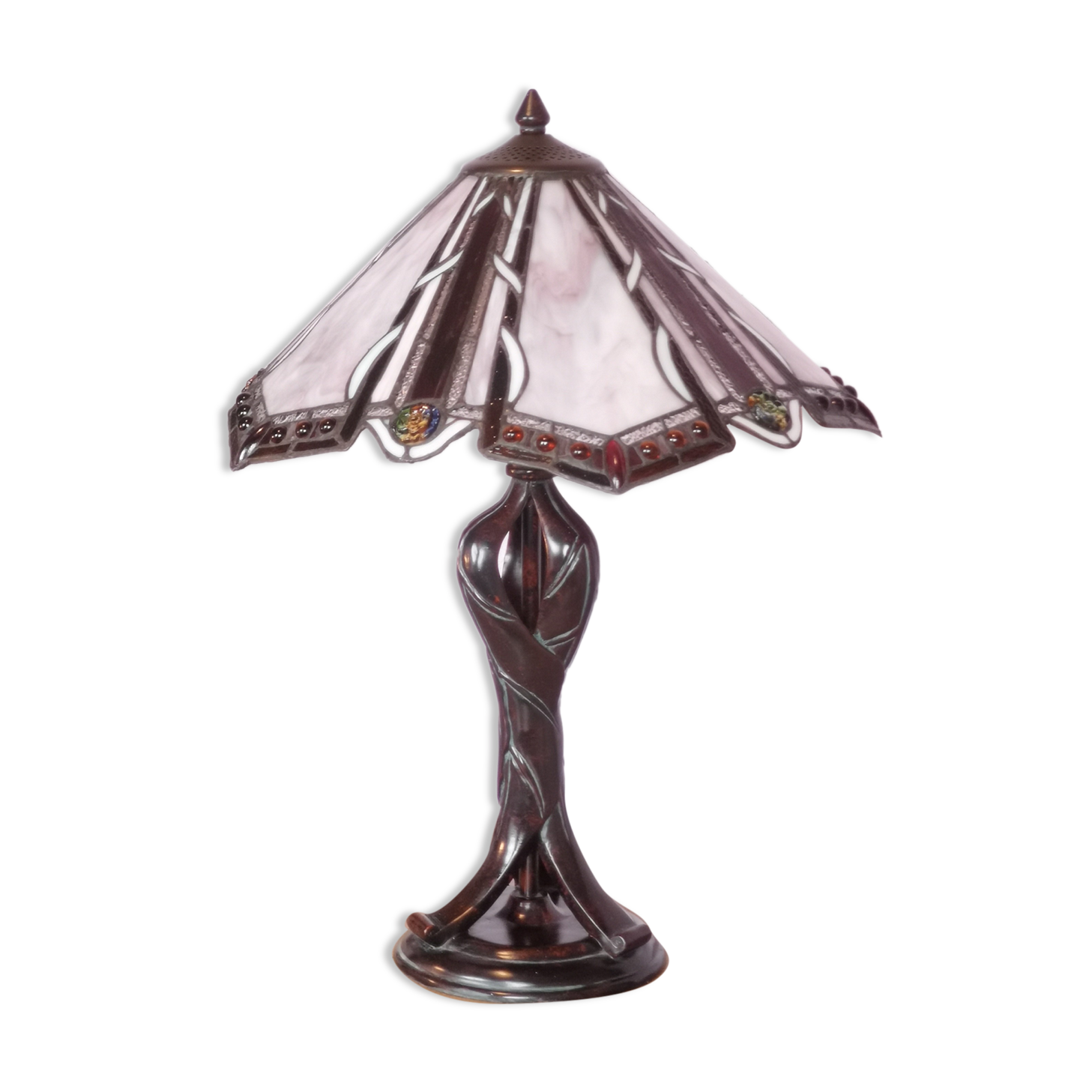 Tiffany style lamp, stained glass, art nouveau