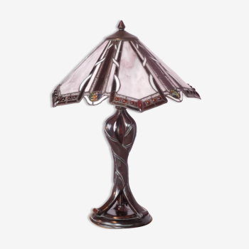 Lampe style Tiffany, vitrail, art nouveau