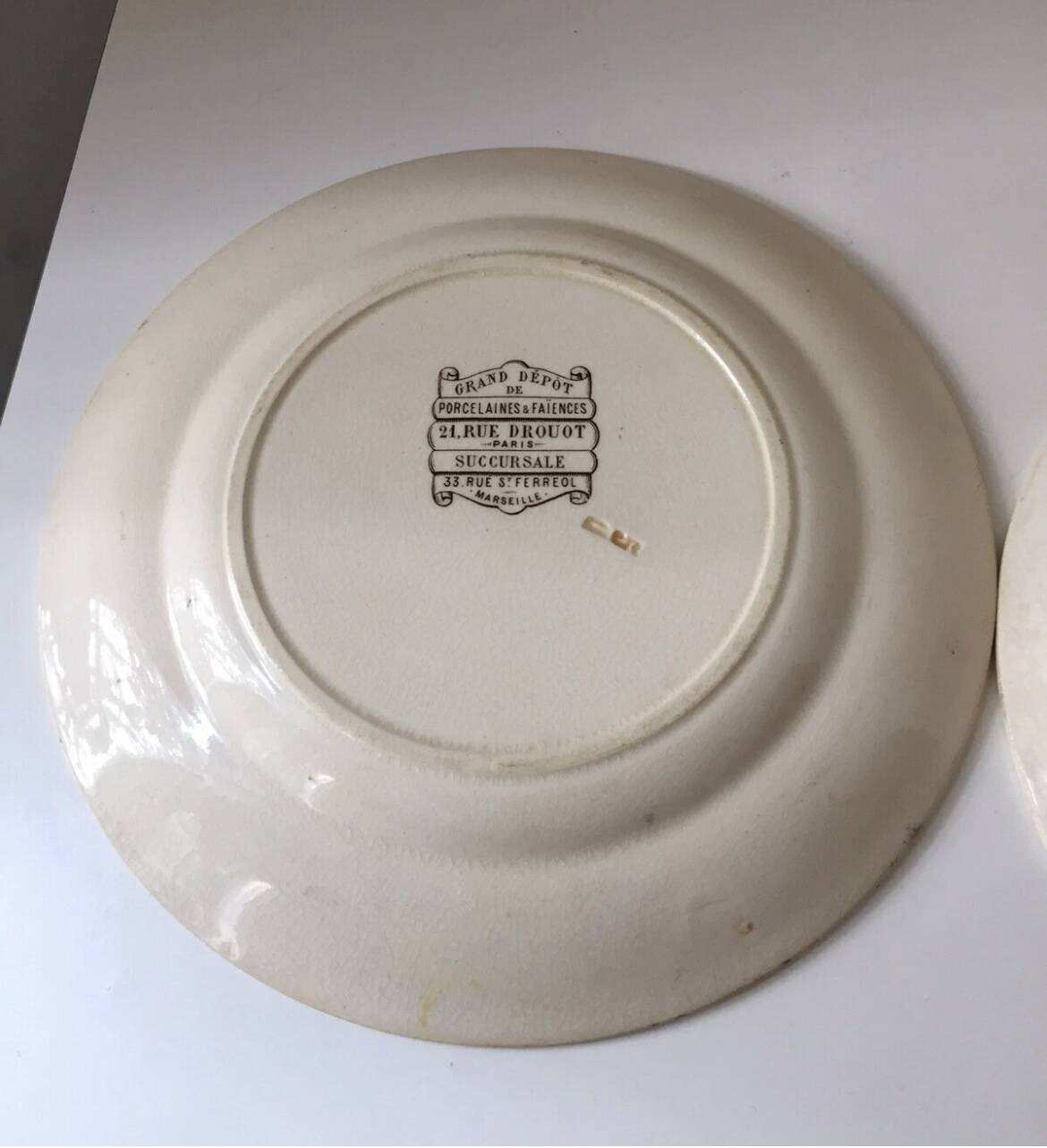 8 Terre de Fer dessert plates, 19th century