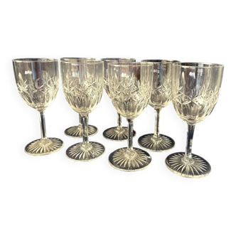 Set of 7 crystal liquor glasses