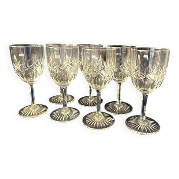 Set of 7 crystal liquor glasses