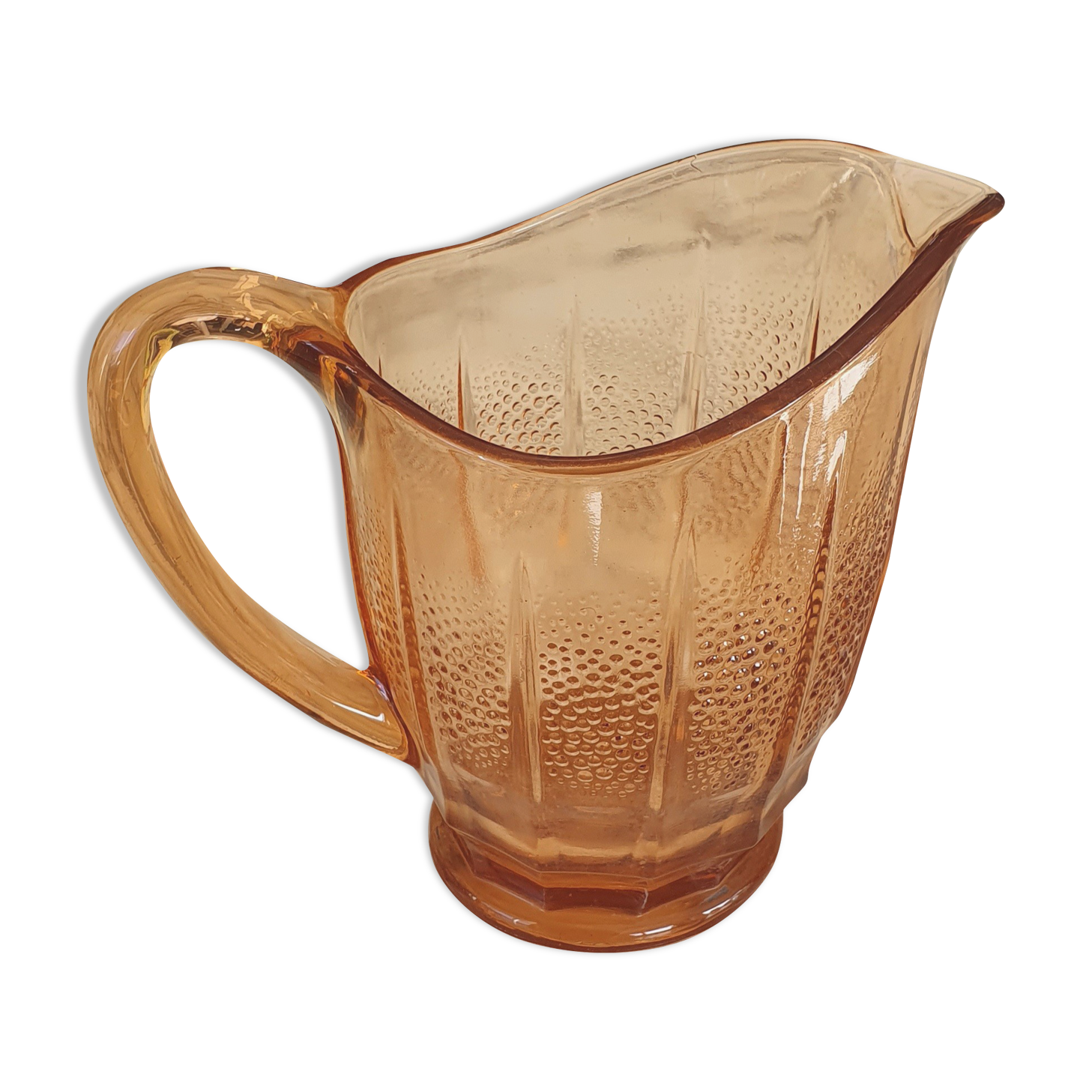 Pichet verre rose 1960