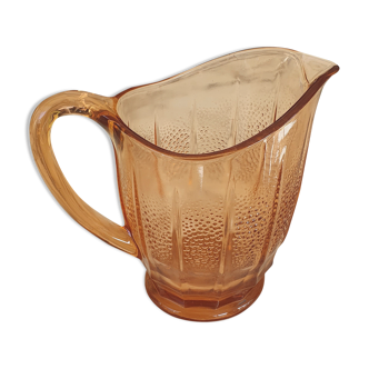 Pitcher pink glass 1960