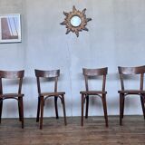 Series of 4 parisian bistro chairs troquet style baumann, fischel, kohn, lutherma