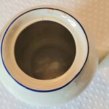 Blue and white ceramic coffee service with flowers.
