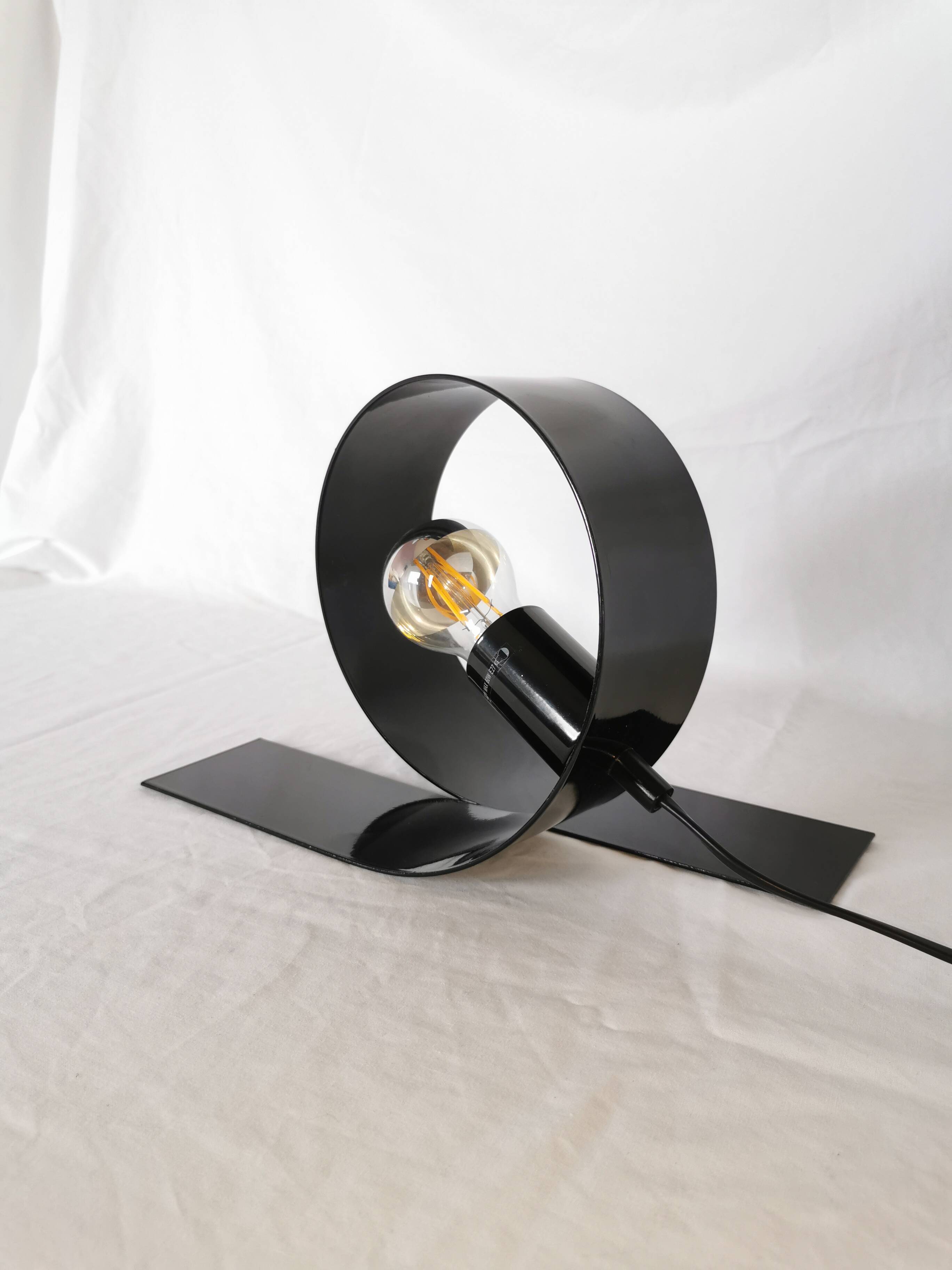 Steel looping lamp, Massive, Belgium, 1990.