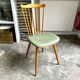 Baumann bistro chair in light wood and green skai, “Menuet” model