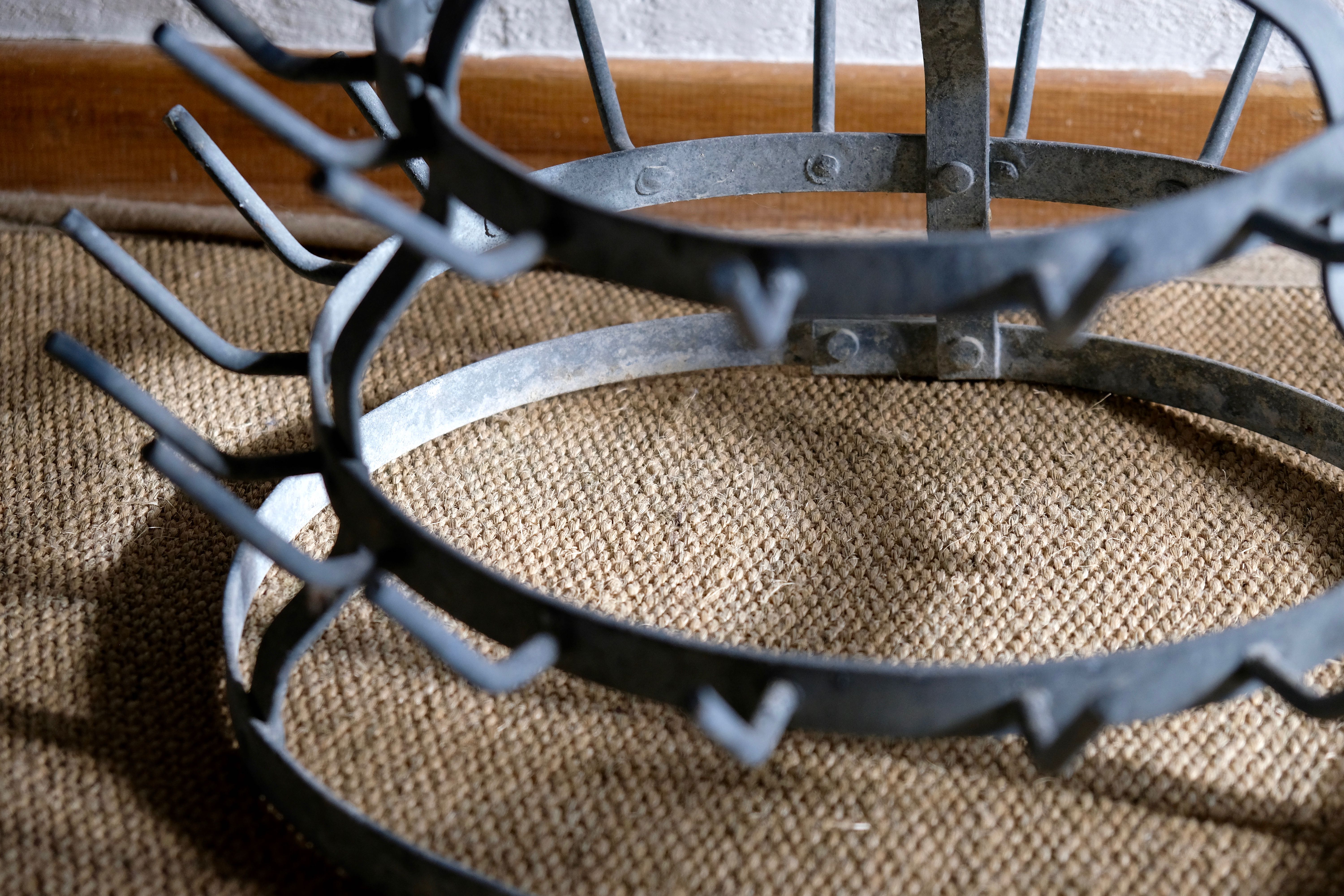 Old zinc bottle drainer