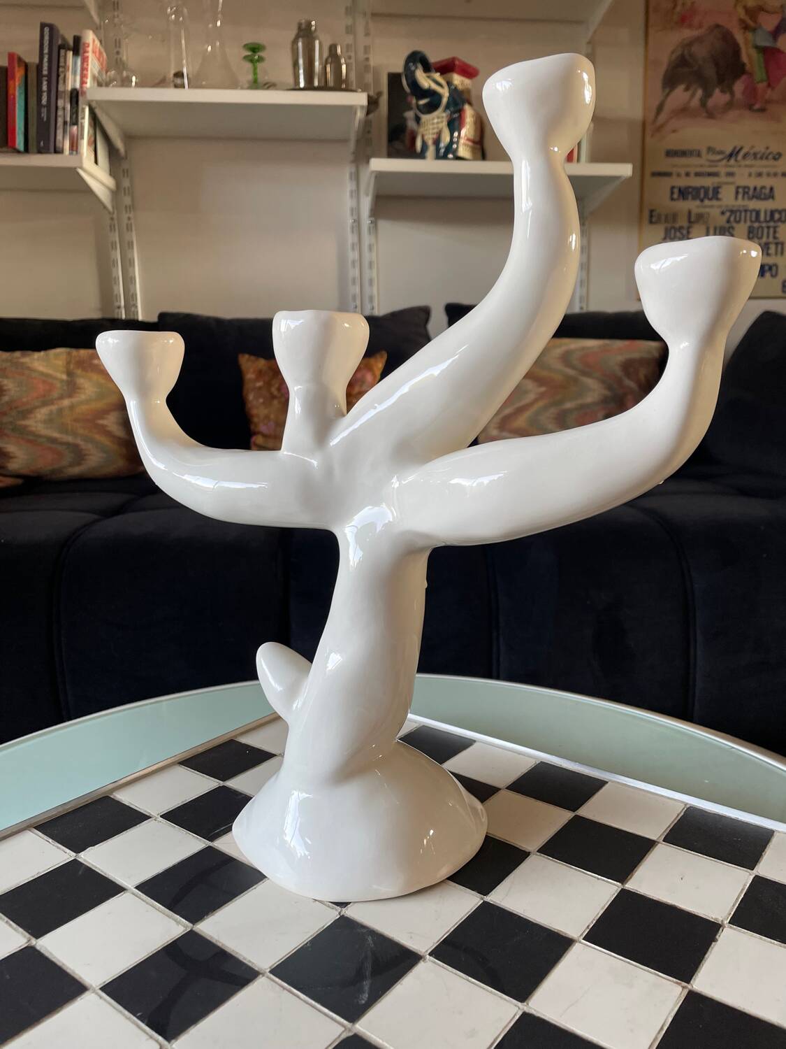 Chandelier céramique artisanale contemporaine