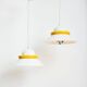 Duo de suspensions bicolore jaune et blanc, Italie, 1970s