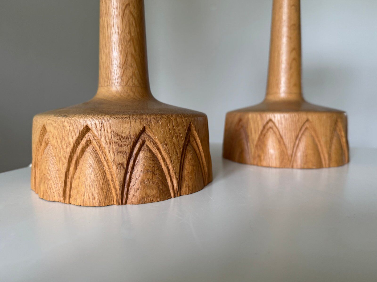 Oak table lamps by AB Stilarmatur Tranås, Sweden, 1960s, set of 2