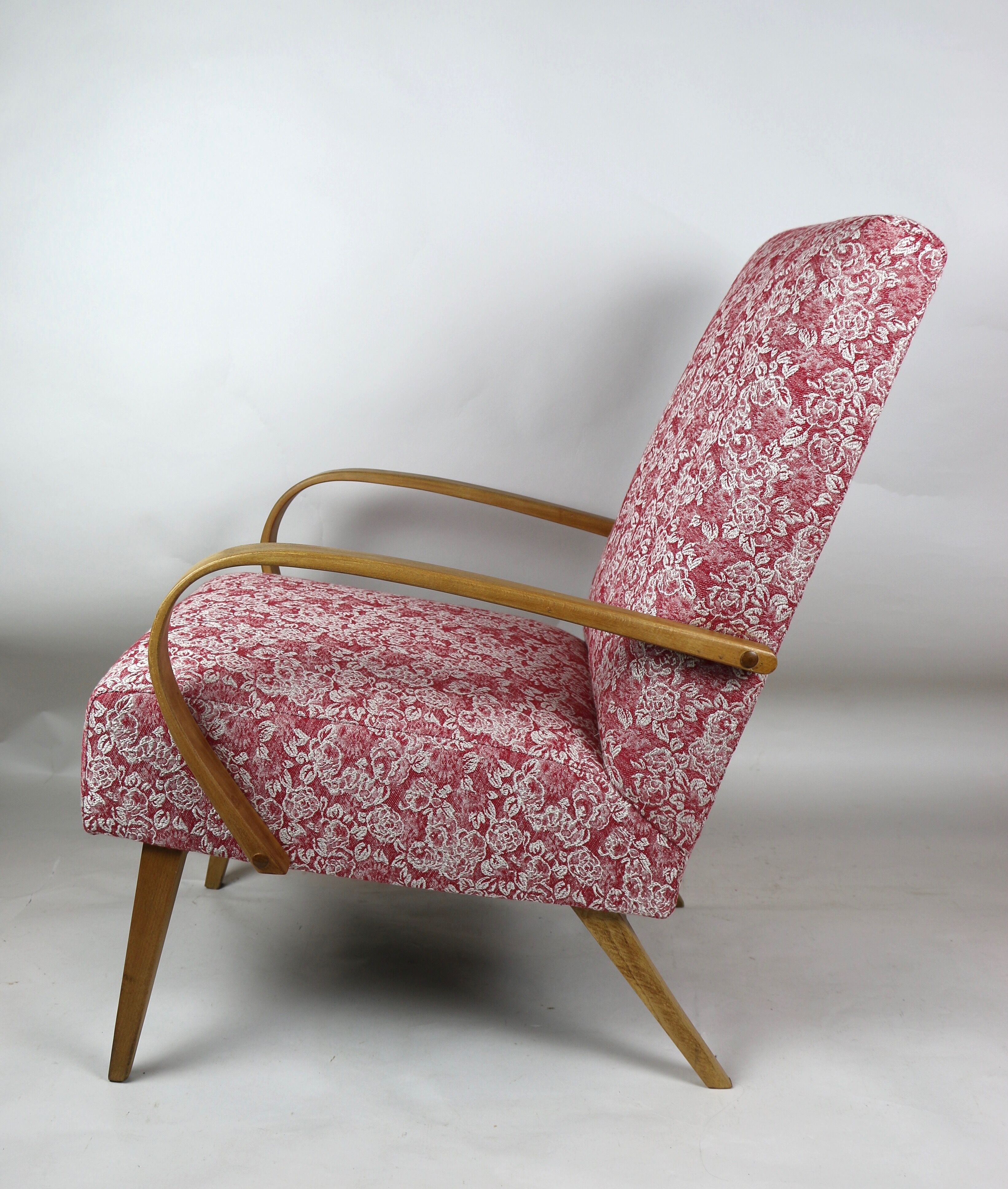 Art deco style rose velvet armchair, 1970s
