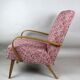 Art deco style rose velvet armchair, 1970s
