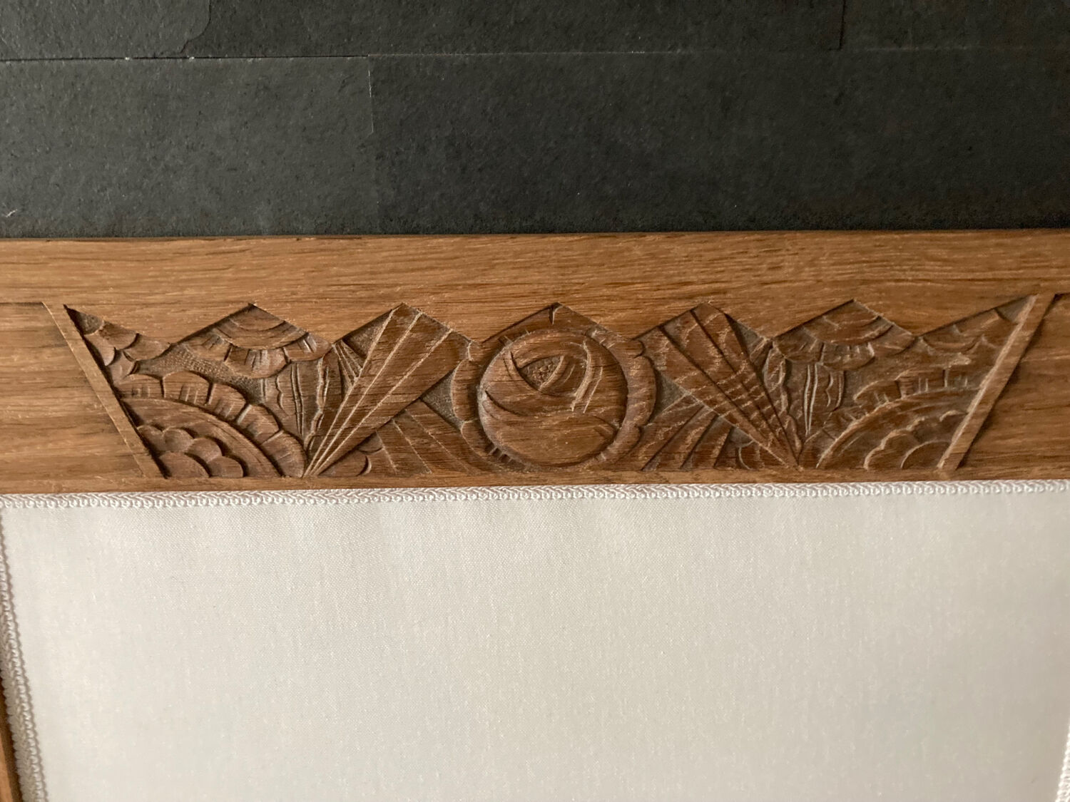 Upholstered Art Deco headboard