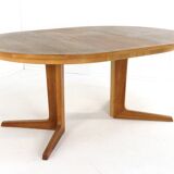 Bernhard Pedersen and Son oak round 2x extendable dining table 'Bogvad'