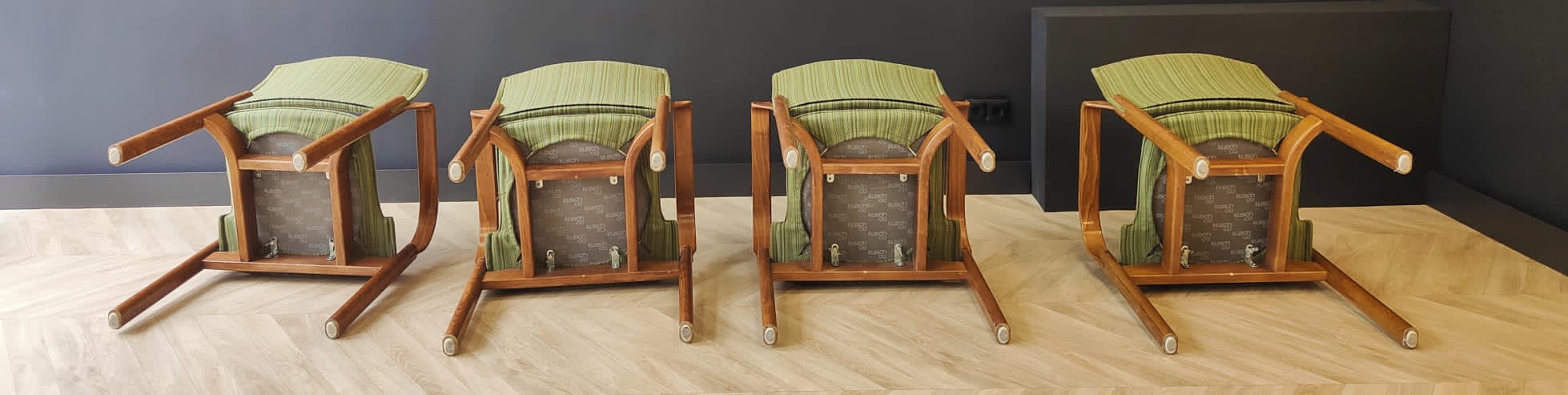 Four mid century armchairs vintage - set of 4 chairs