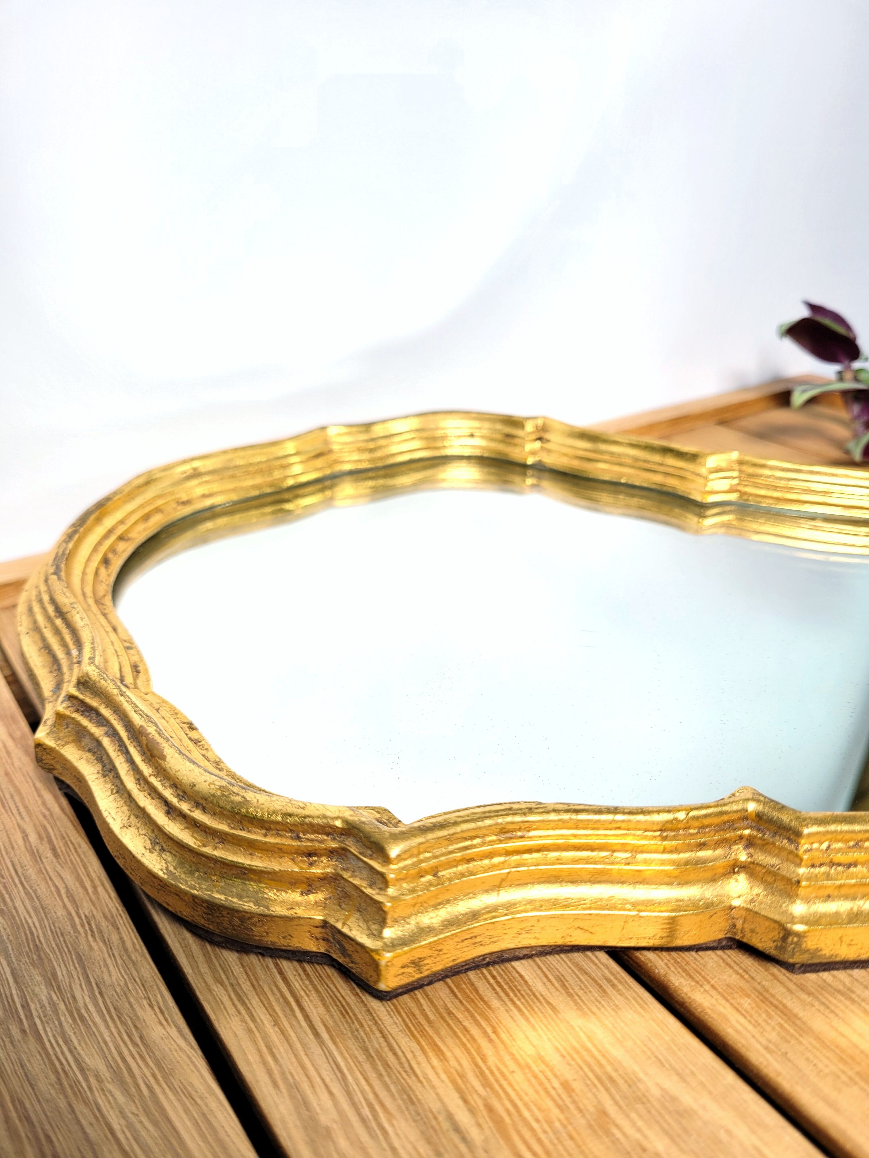 Small gilded mirror baroque 1960