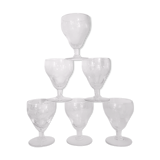 Set of 6 engraved crystal port or liqueur glasses