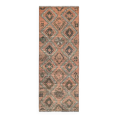 Tapis de couloir turc Oushak vintage fait à la main en laine et coton orange