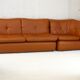 Imitation leather sofa "caramel". Convertible. France, circa 1990