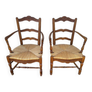 Paire de fauteuils provencal - noyer