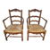 Pair of provencal straw armchairs in walnut