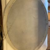 Oval mirror in white wood