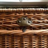 Trunk, chest in woven wicker