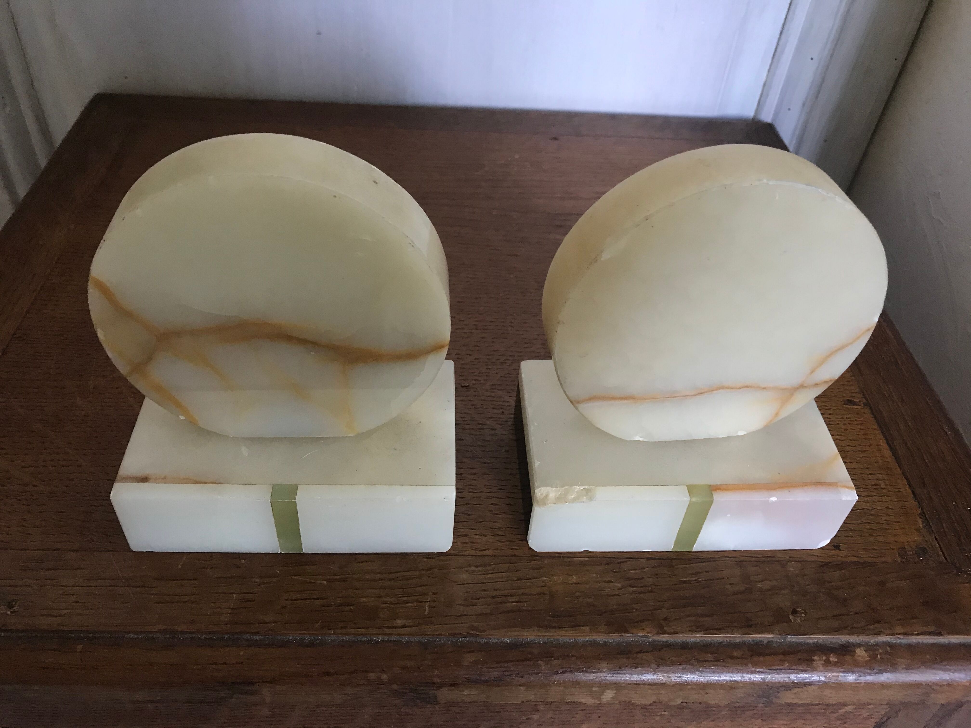 Art Deco marble bookends