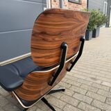 Vitra Eames Lounge Chair XL + Ottoman, Black leather & Santos Rosewood