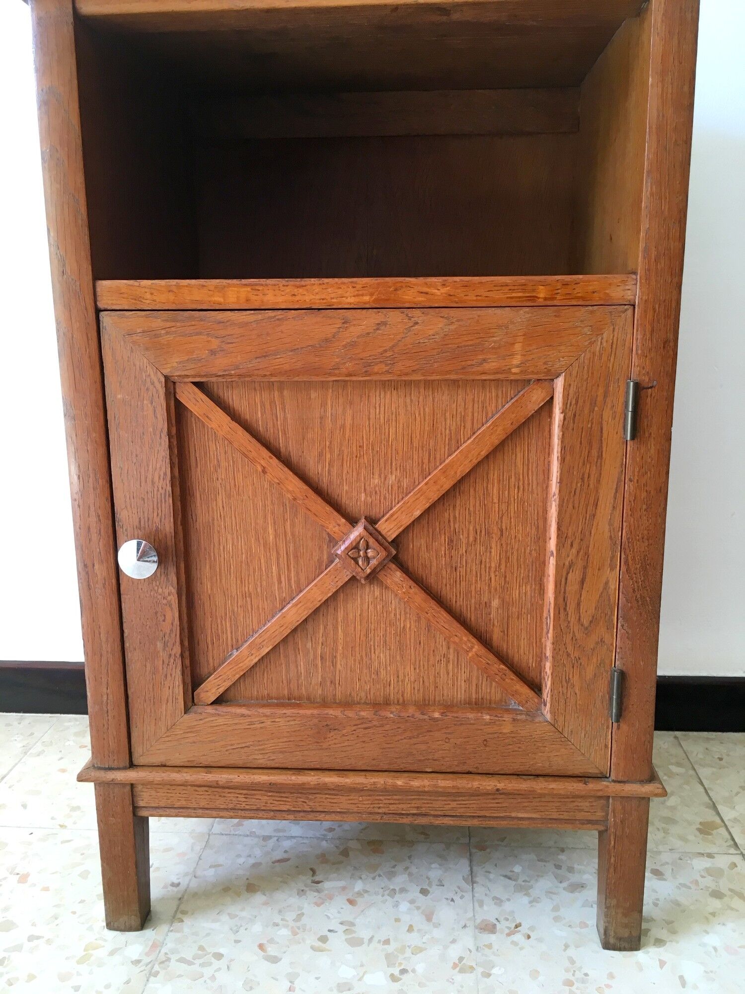 Vintage 50s oak bedside