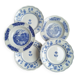 Vintage blue soup plates