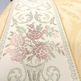 Pair of Vintage Brass and Metal Chiavarine Chairs with Yellow Fabric, Italy